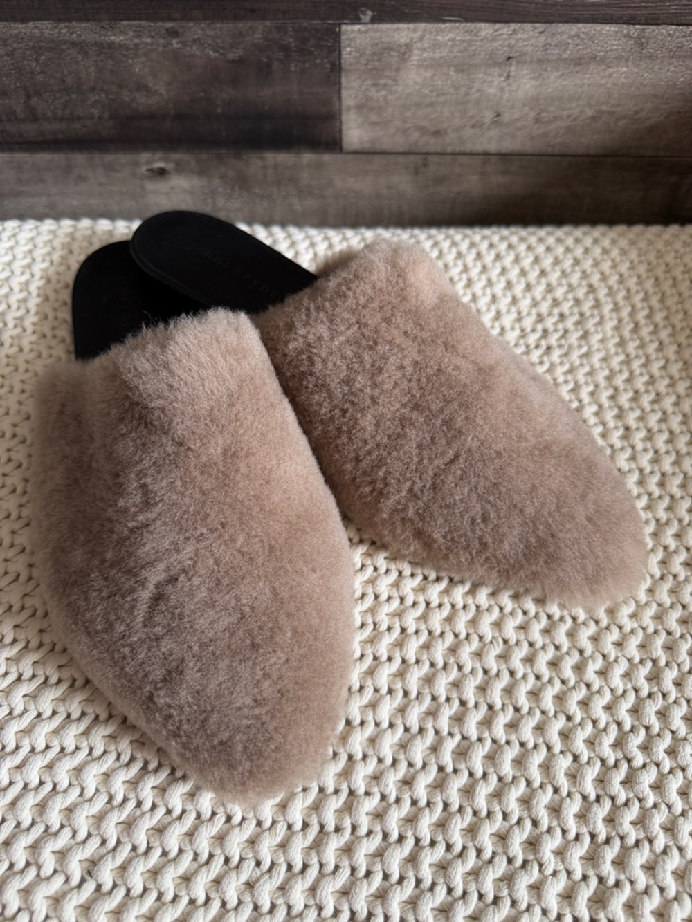 JENNI KAYNE Shearling Slip-On Mule - Taupe